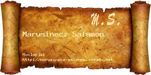 Marusinecz Salamon névjegykártya